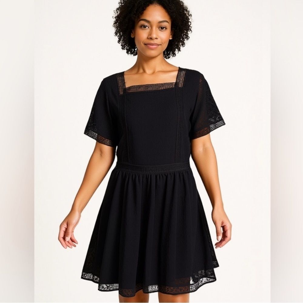 Abercrombie & Fitch A-Line Crochet Lace Square Neckline Mini Dress Size XSP